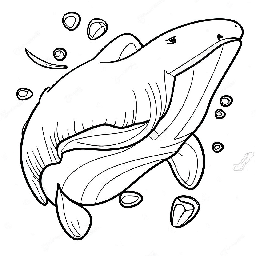 Fierce Megalodon Swimming Coloring Page | Megalodon coloring page