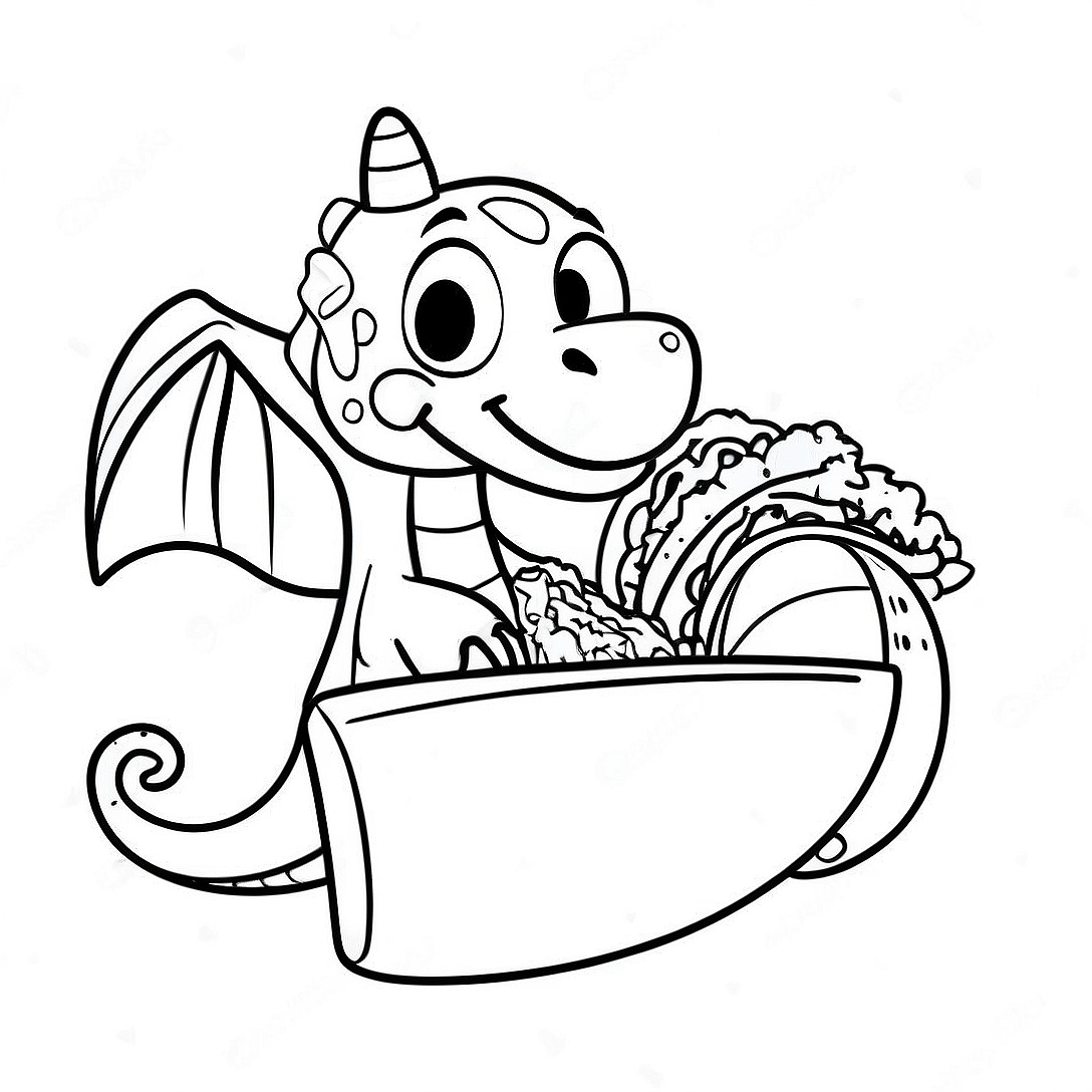Dragons Love Tacos Coloring Page | Dragons Love Tacos coloring page
