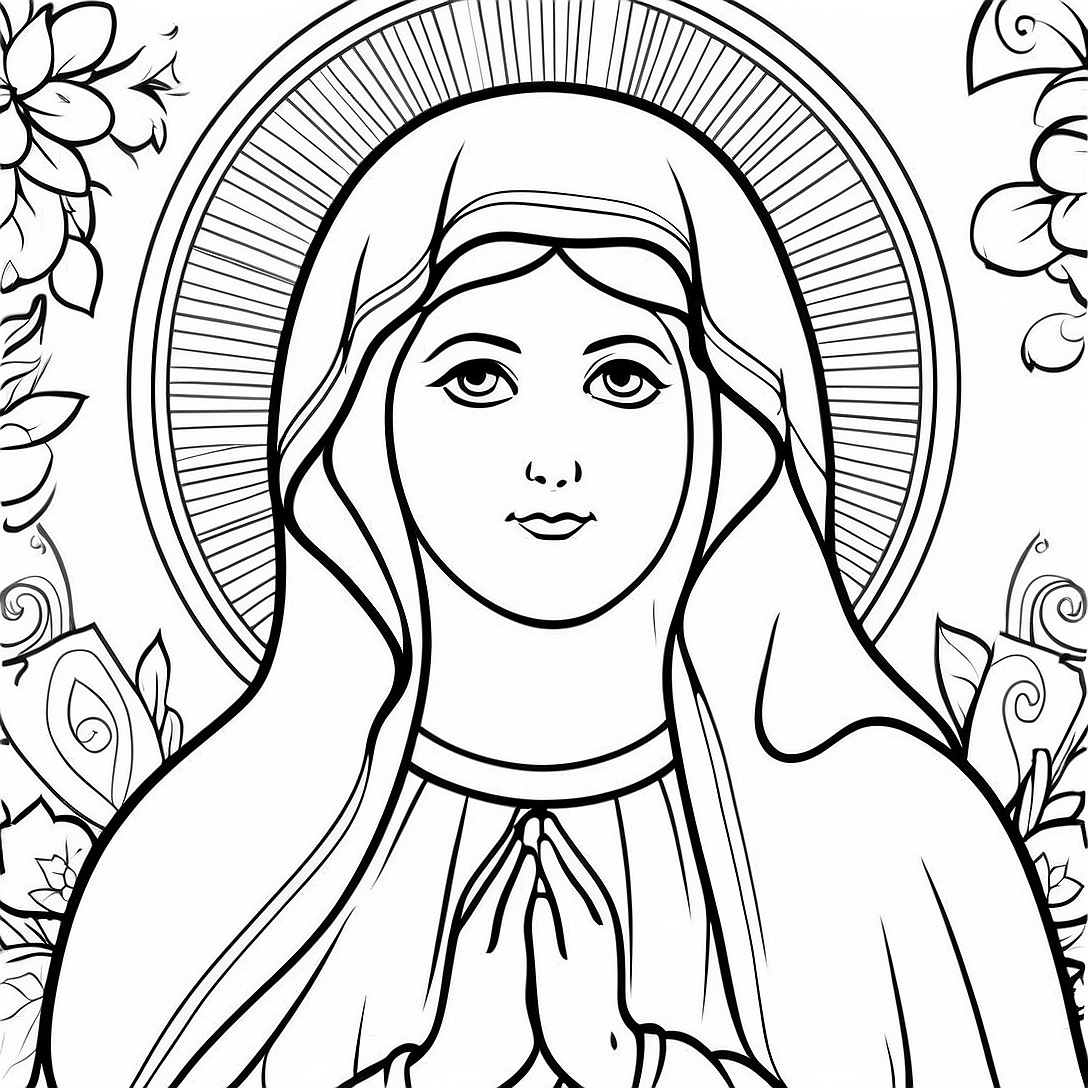 Virgin Mary Coloring Page | Virgin Mary coloring page