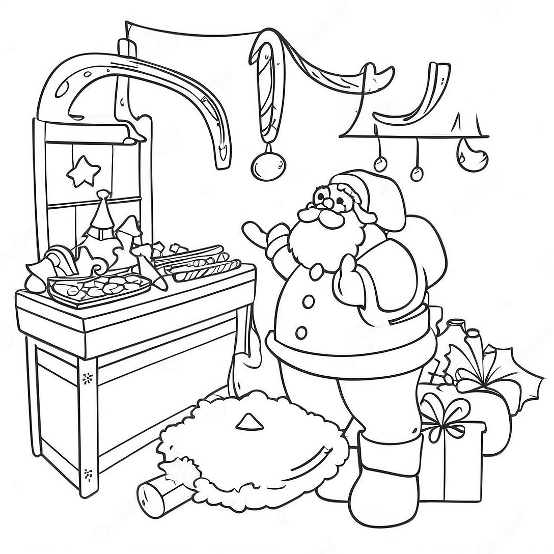 Santa's Workshop Coloring Page | Santa's Workshop coloring page
