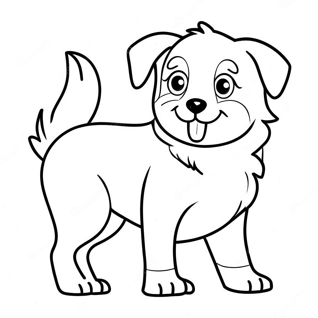 Playful Australian Shepherd Puppy Coloring Page | Australian Shepherd coloring page