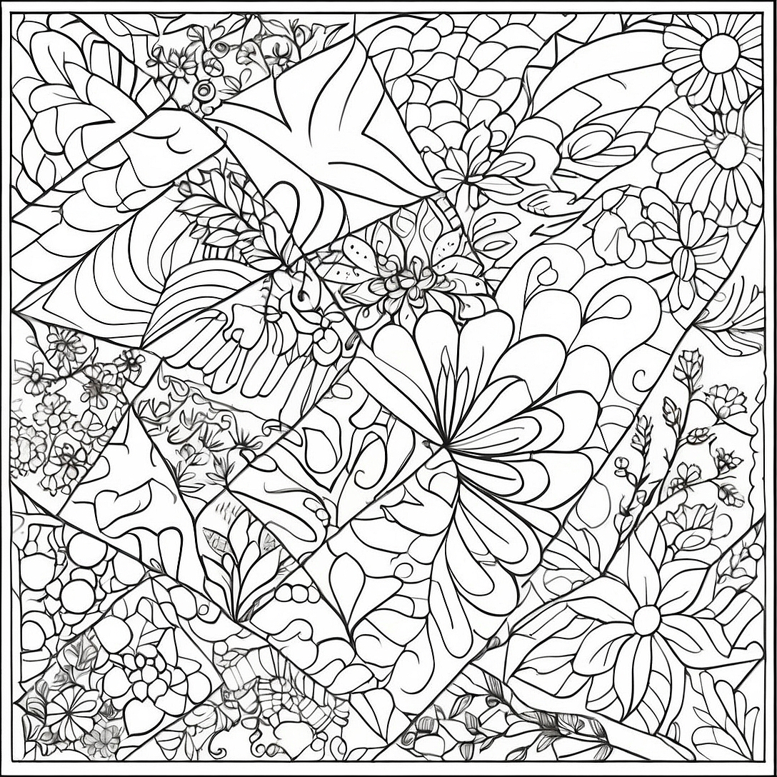 Patchwork Quilt Coloring Page | Quilt coloring page