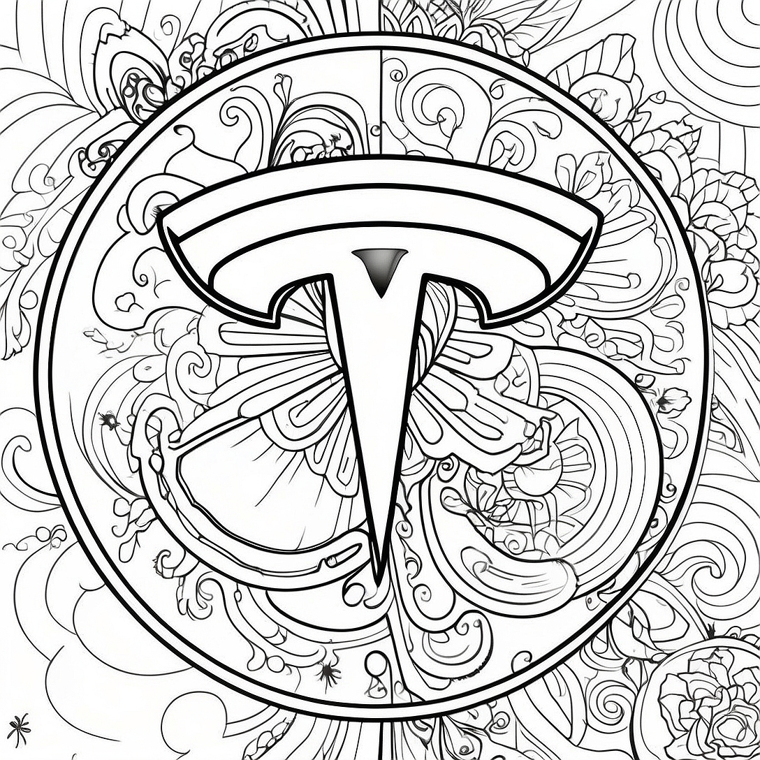 Tesla Logo Coloring Page | Tesla coloring page