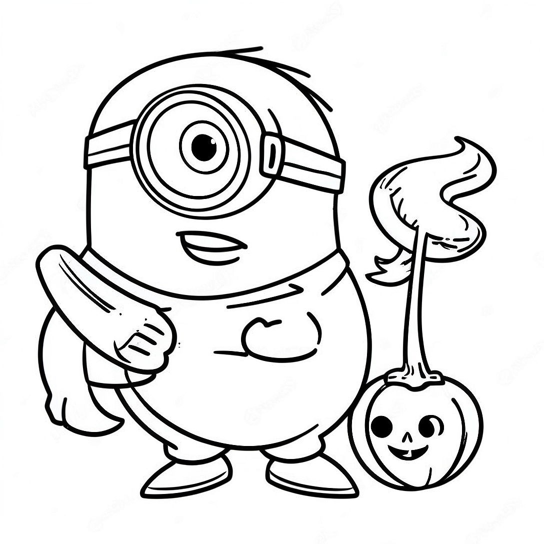 Halloween Minion Coloring Page | Halloween Minion coloring page