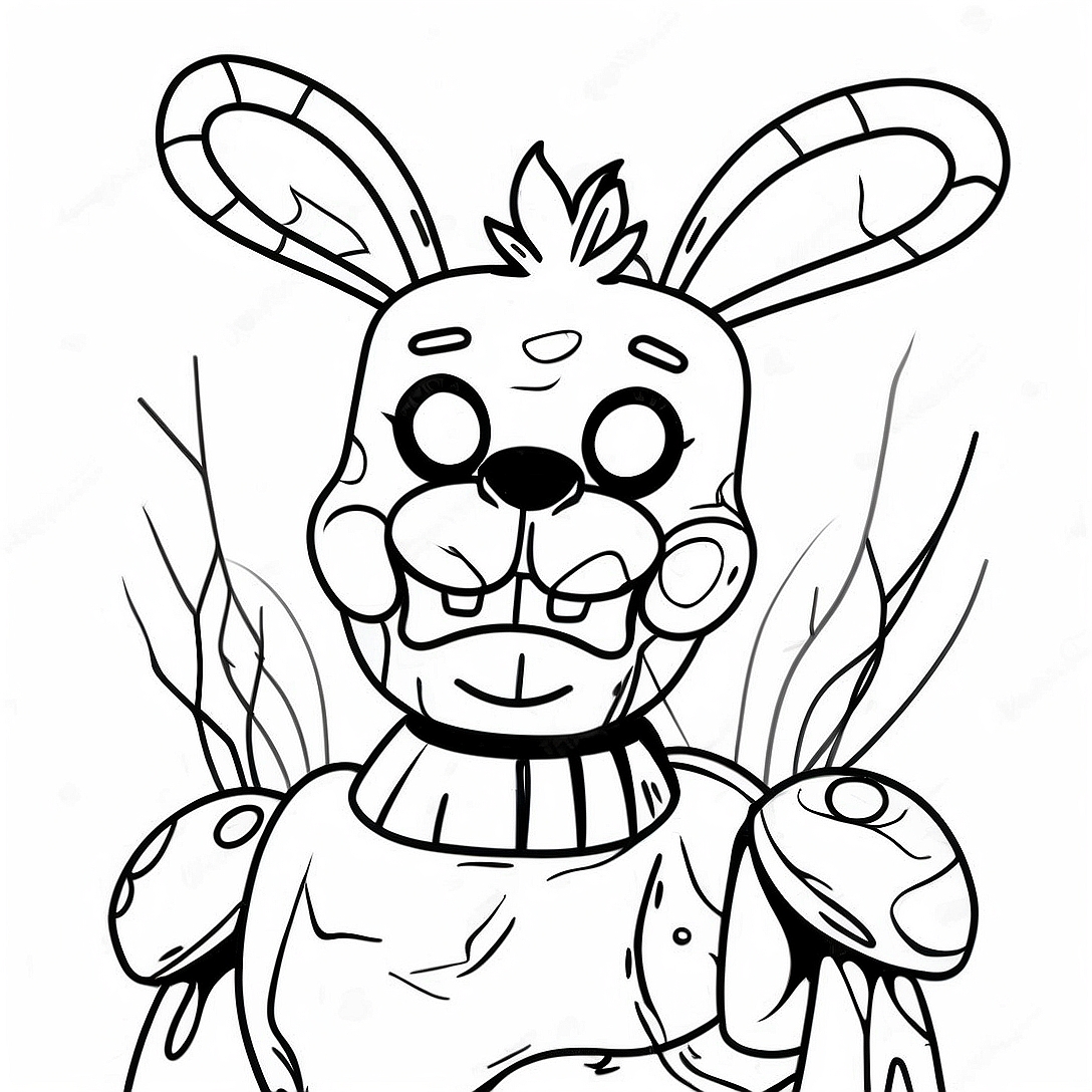 Creepy Springtrap in Shadows Coloring Page | Springtrap coloring page