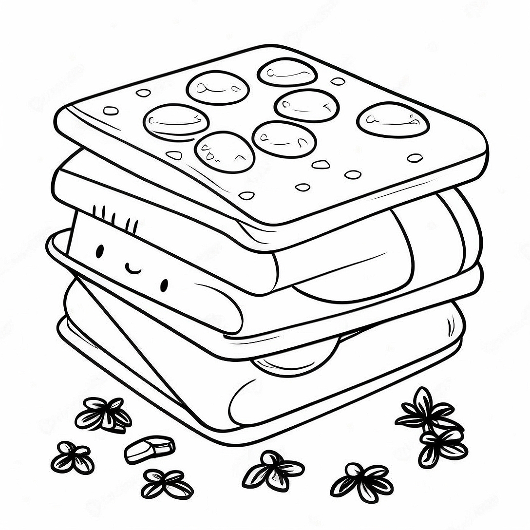 S'mores Coloring Page | Smores coloring page