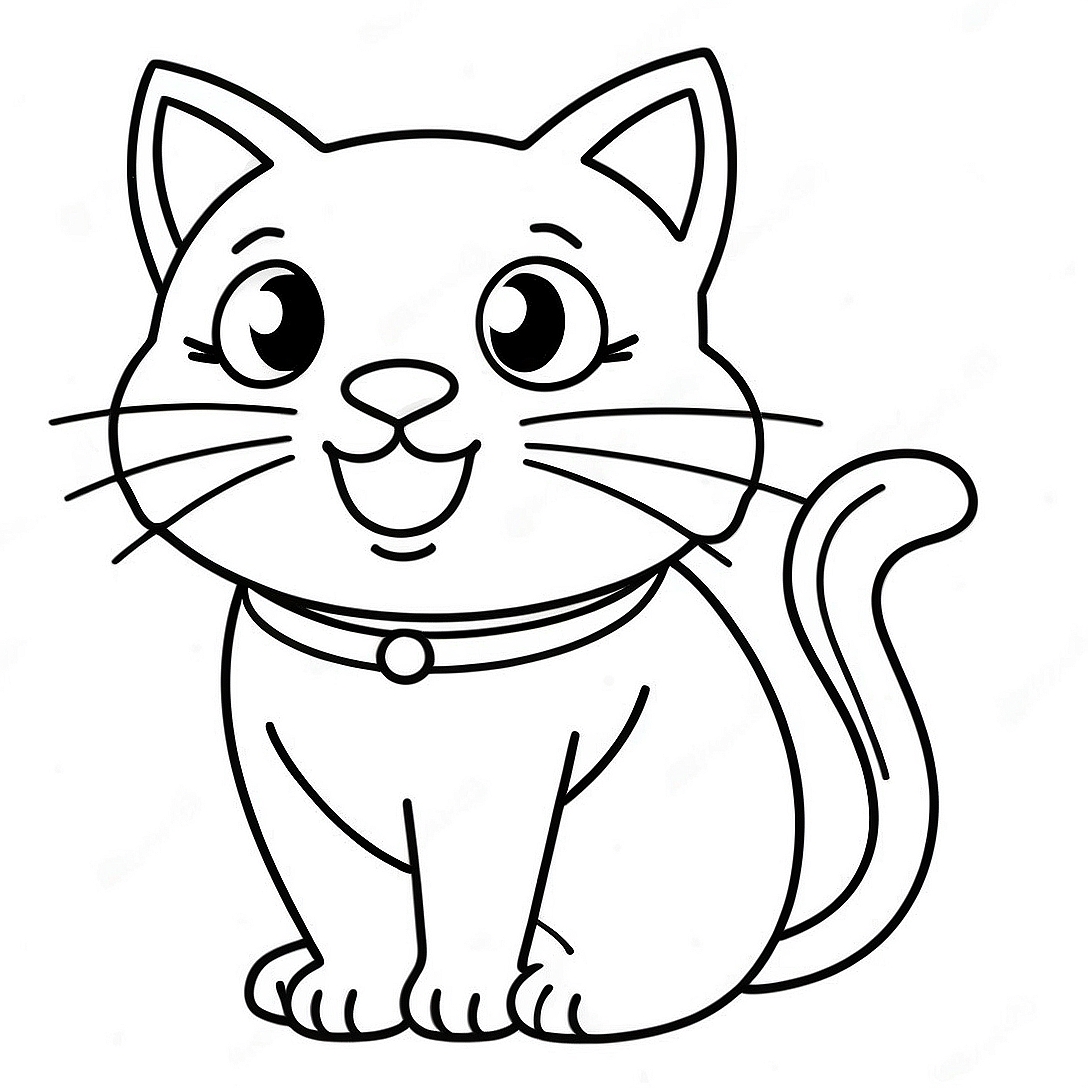 Halloween Black Cat Coloring Page | Halloween Black Cat coloring page