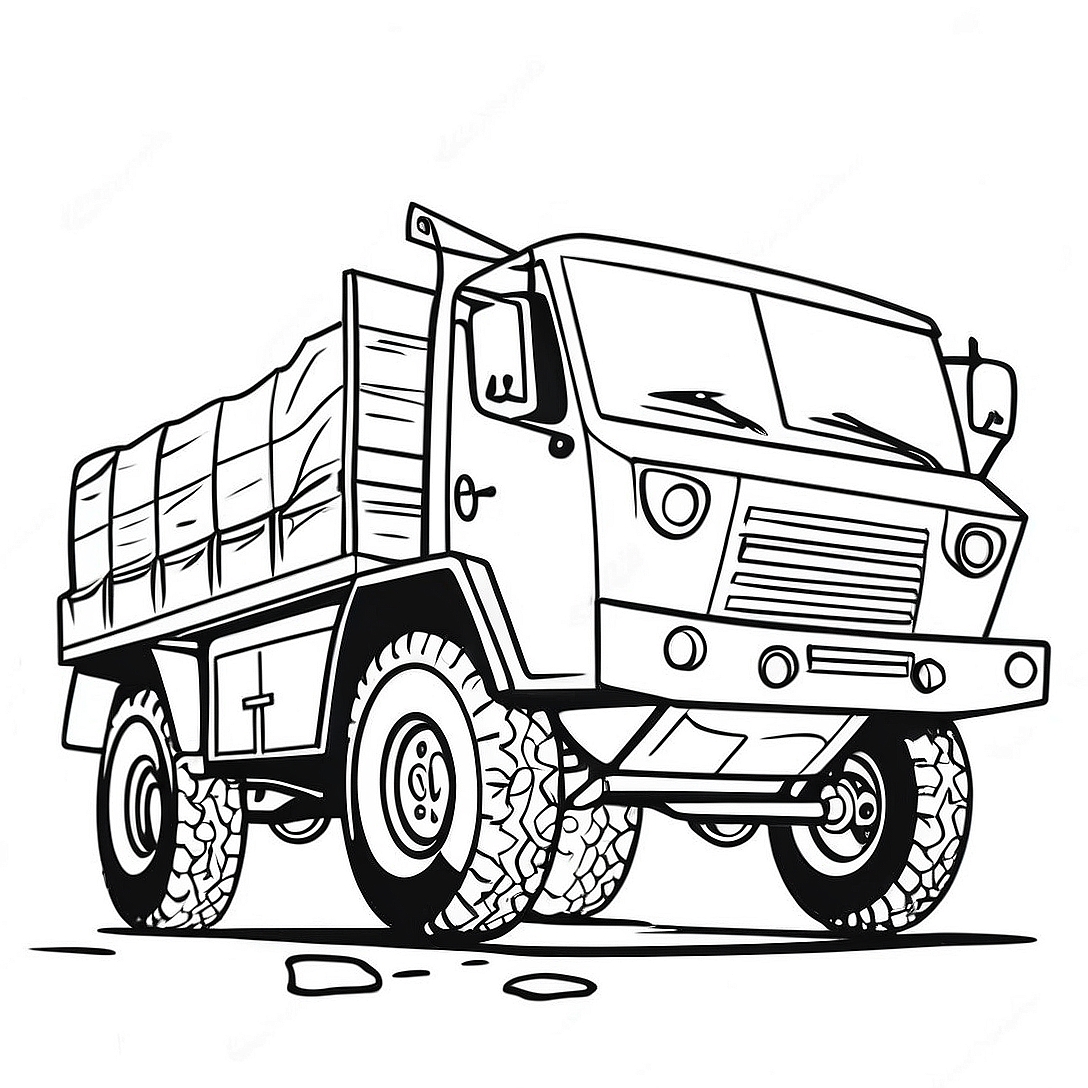 Army Truck Coloring Page | Army Truck coloring page