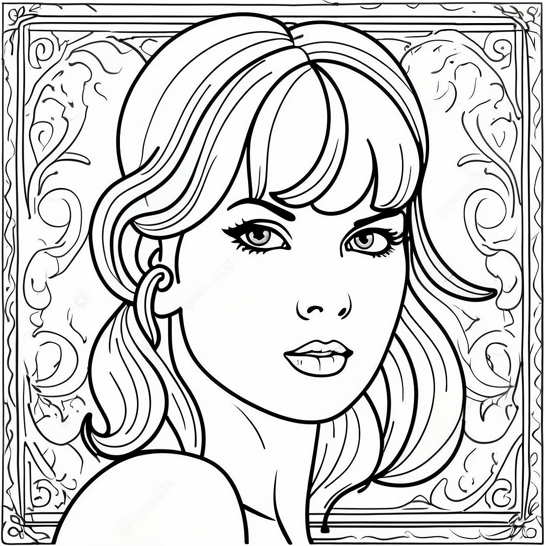Taylor Swift Red Album Cover Coloring Page | Taylor Swift Red coloring page