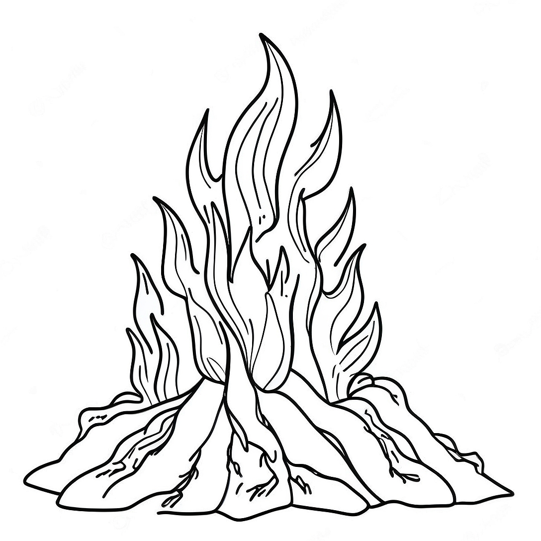 Elemental Fire Coloring Page | Elemental coloring page