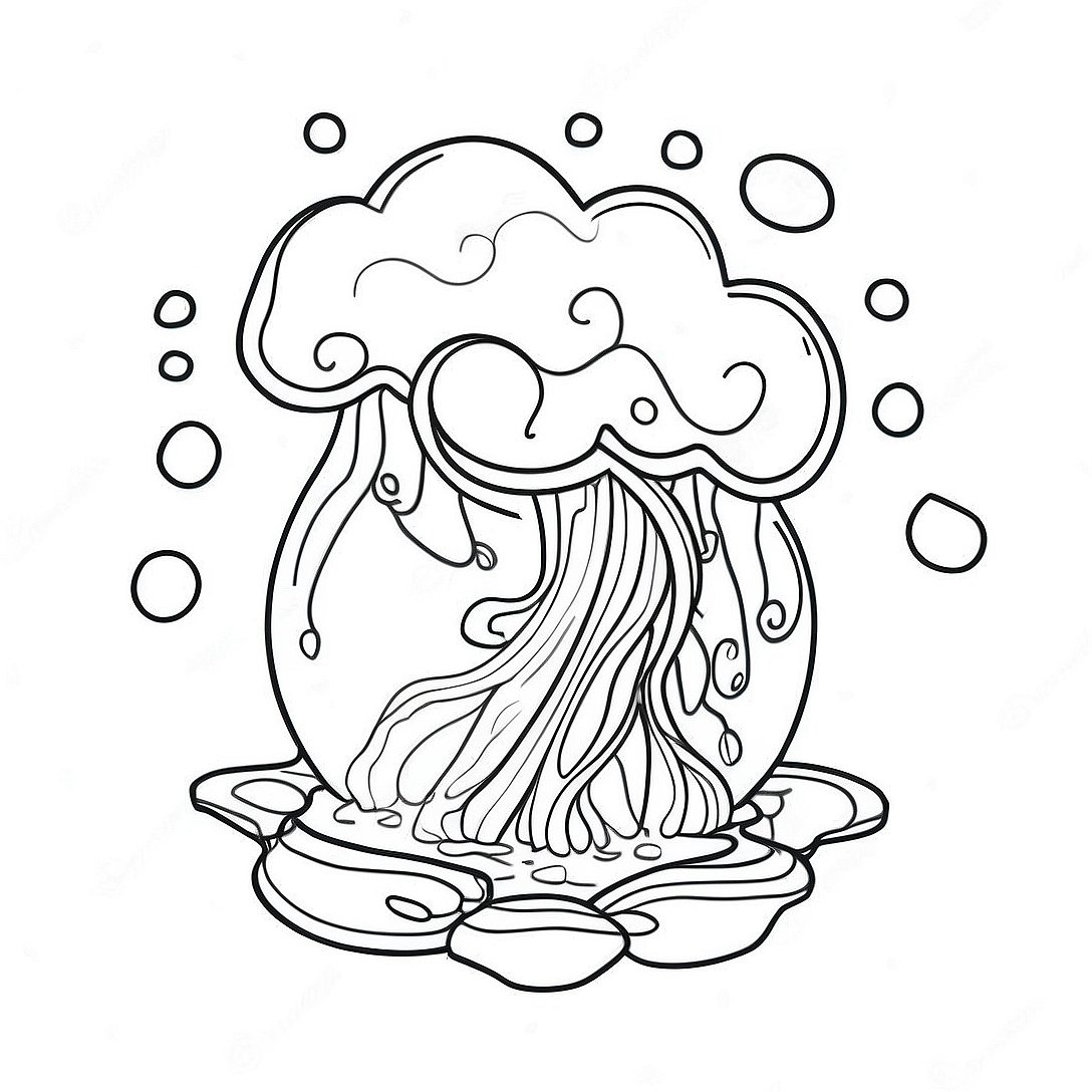 Elemental Water Coloring Page | Elemental coloring page