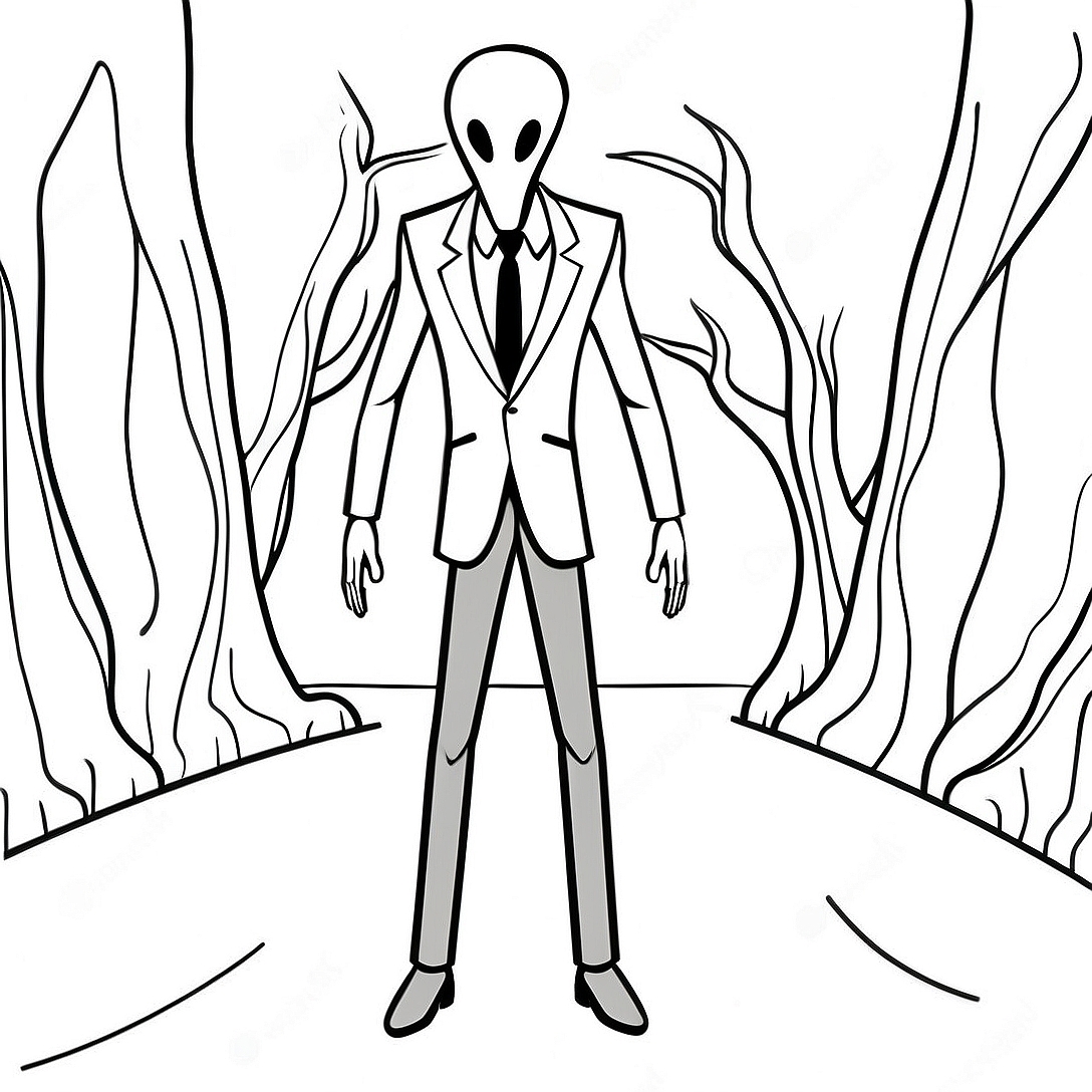 Slenderman Coloring Page | Slenderman coloring page