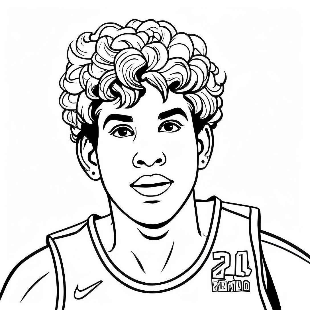 LaMelo Ball in Action Coloring Page | LaMelo Ball coloring page