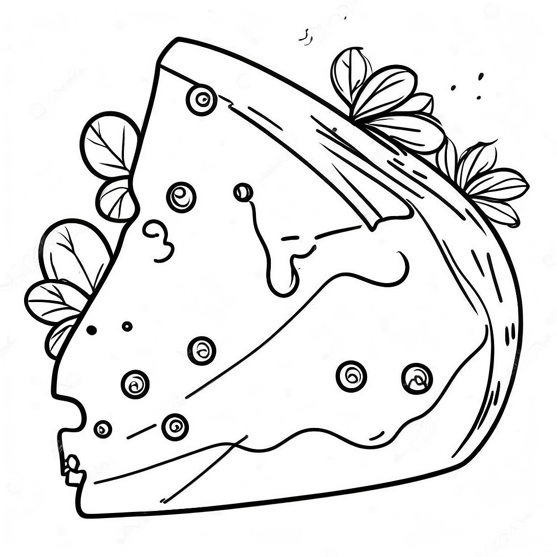 Funny Cheese Slice Coloring Page | Cheese coloring page