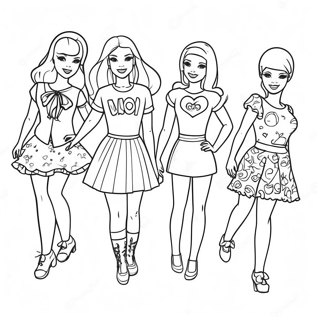 Barbie and Friends Adventure Coloring Page | Barbie Movie coloring page