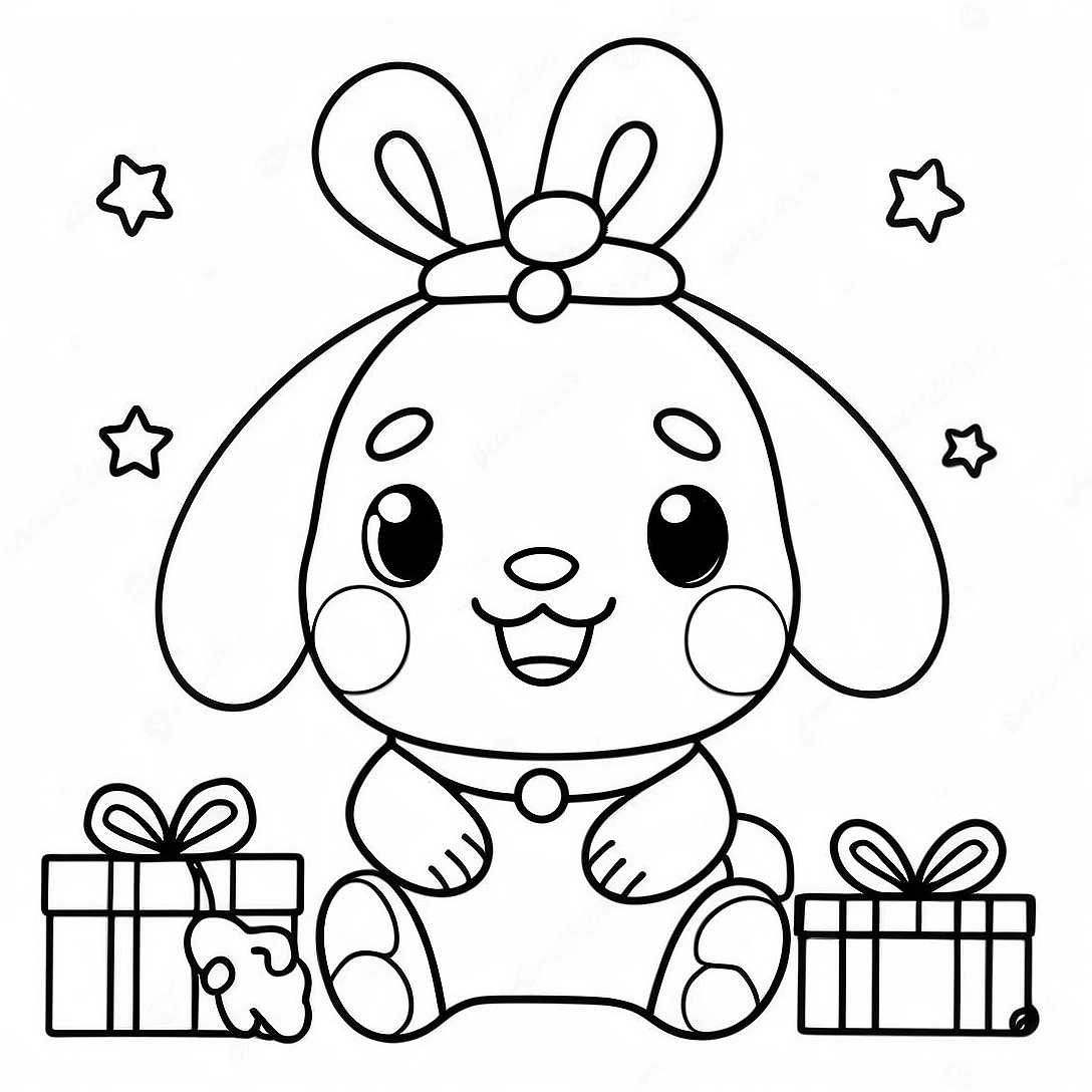 Cinnamoroll Christmas Coloring Page | Cinnamoroll Christmas coloring page