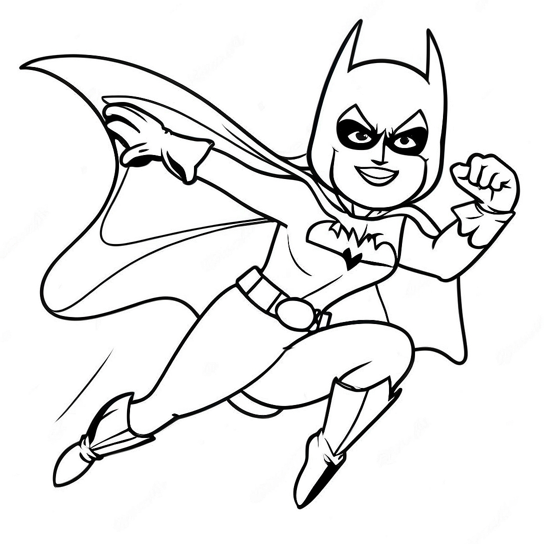 Batgirl in Action Coloring Page | Batgirl coloring page