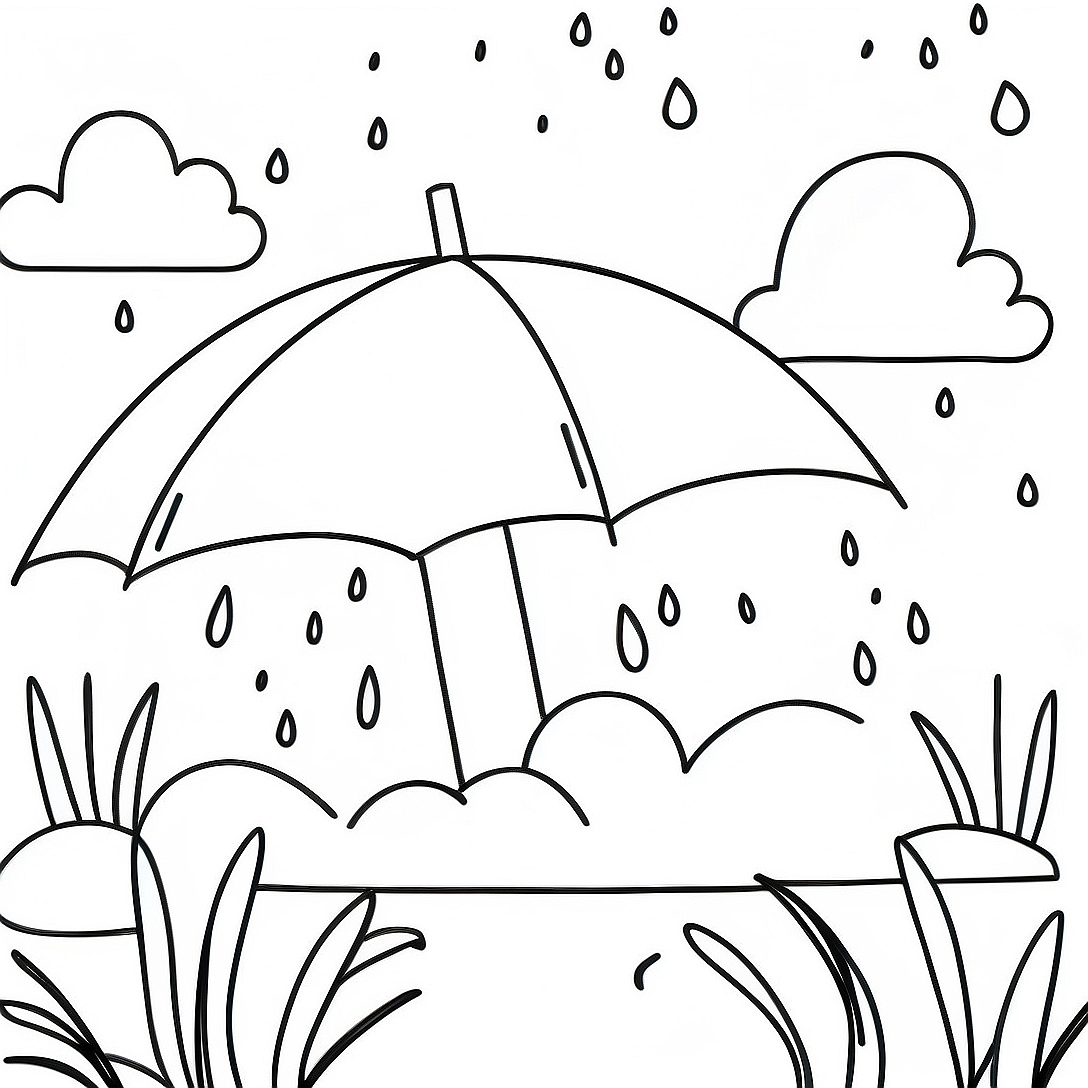 April Showers Coloring Page | April coloring page