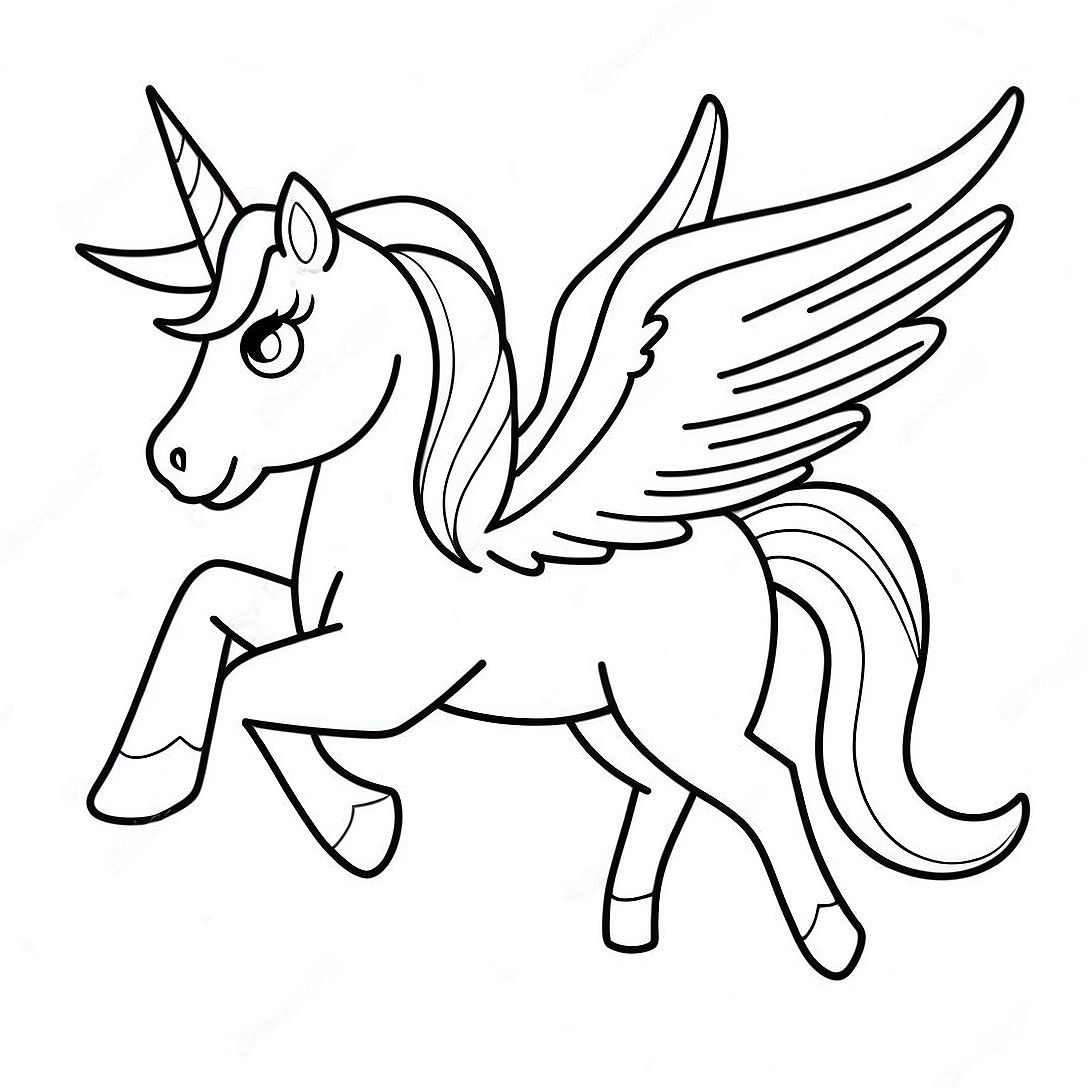 Magical Alicorn in Flight Coloring Page | Alicorn coloring page