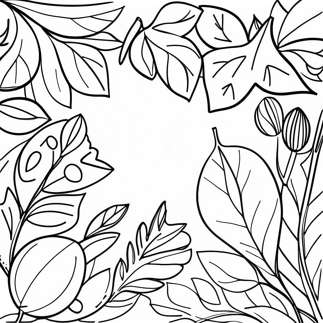 Colorful Fall Leaves Coloring Page | Fall Leaves coloring page