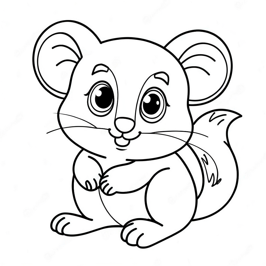Cute Possum Coloring Page | Possum coloring page