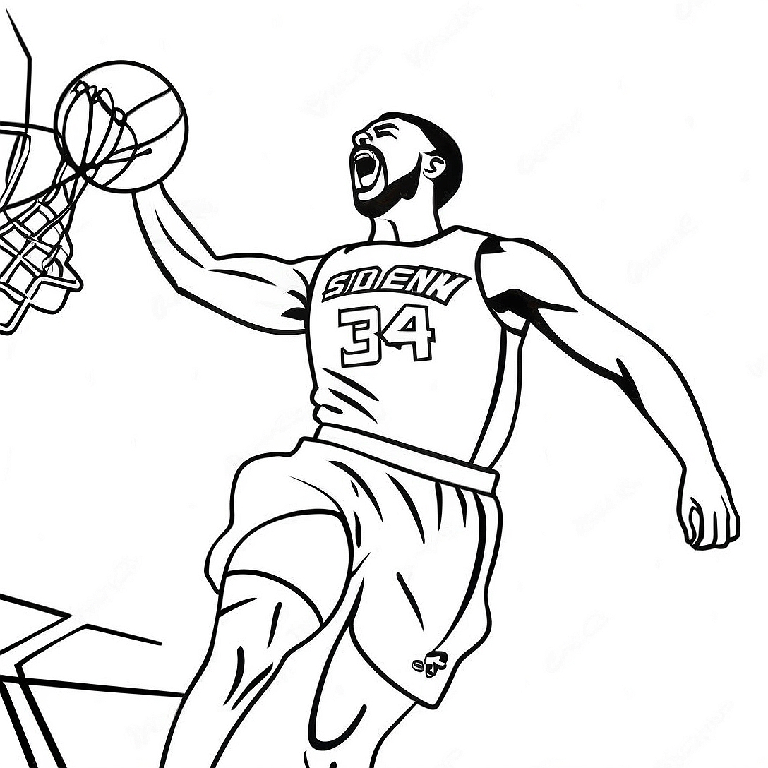 Phoenix Suns Basketball Player Dunking Coloring Page | Phoenix Suns coloring page