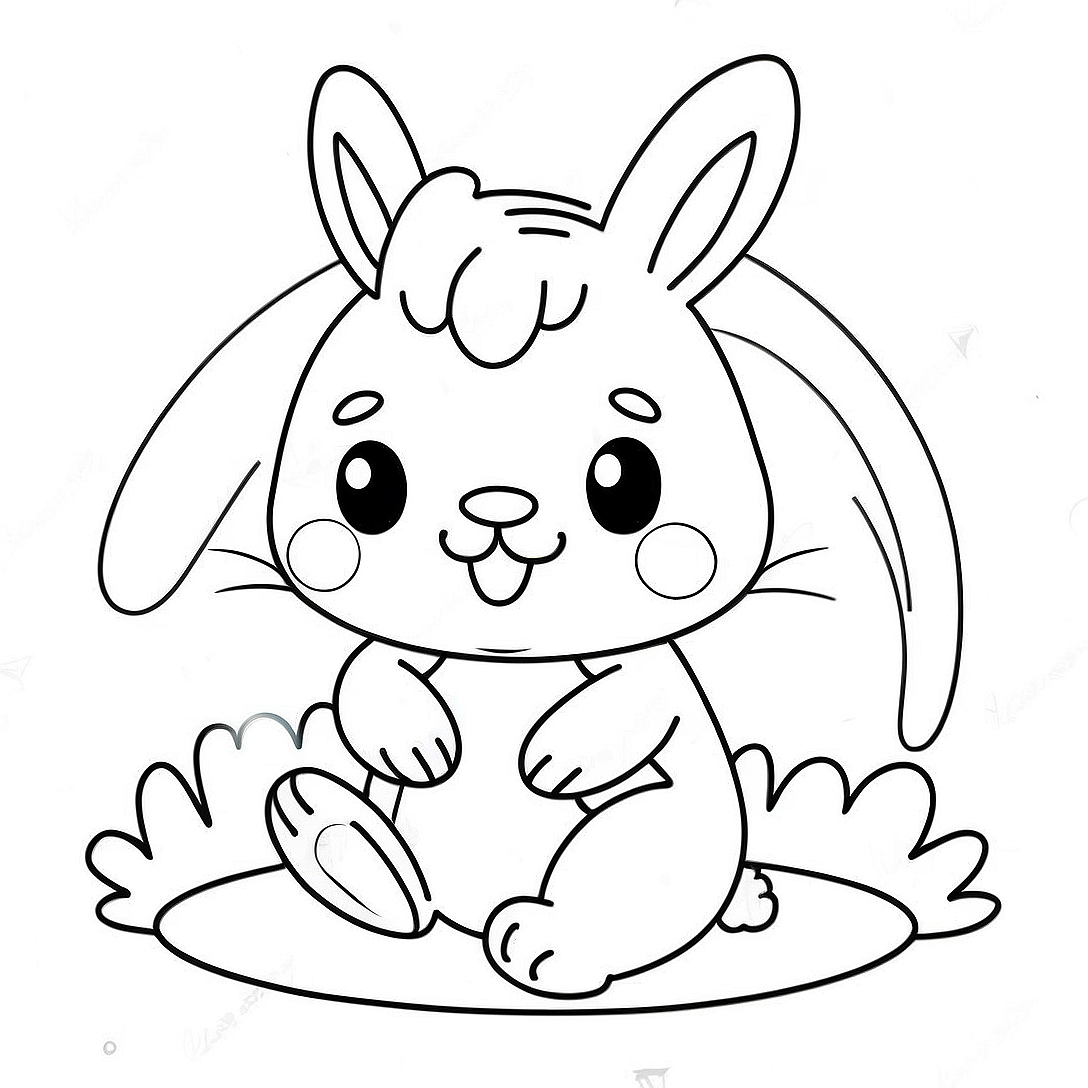 Kawaii Bunny Coloring Page | Kawaii Bunny coloring page
