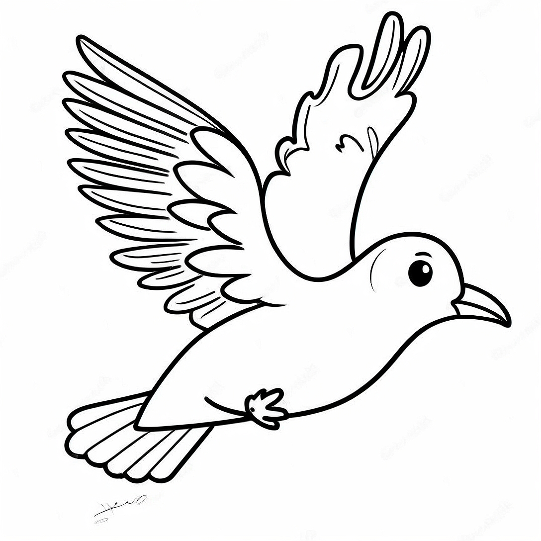 Bird Flying Coloring Page | Bird Flying coloring page