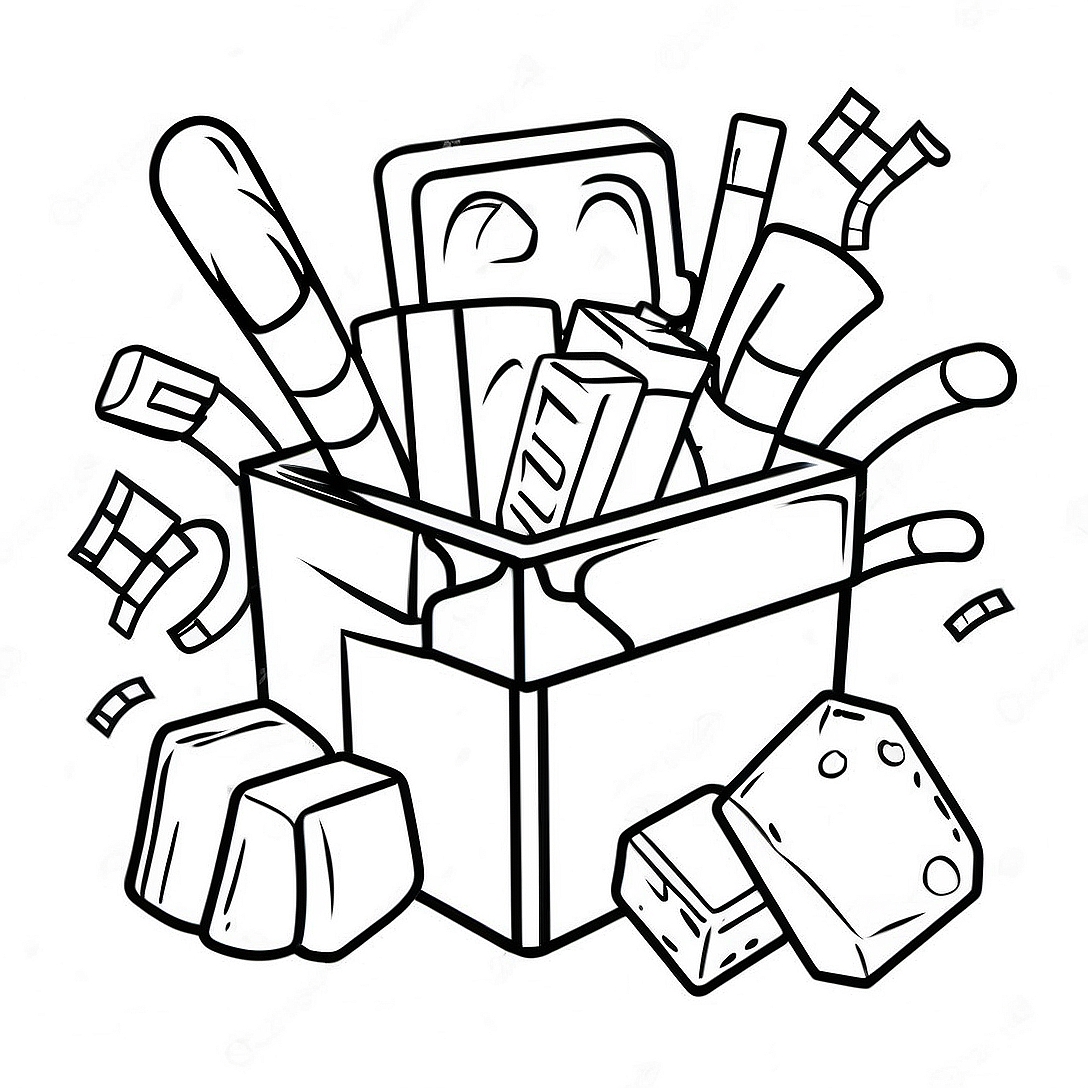 Minecraft Tools Coloring Page | Minecraft Tools coloring page