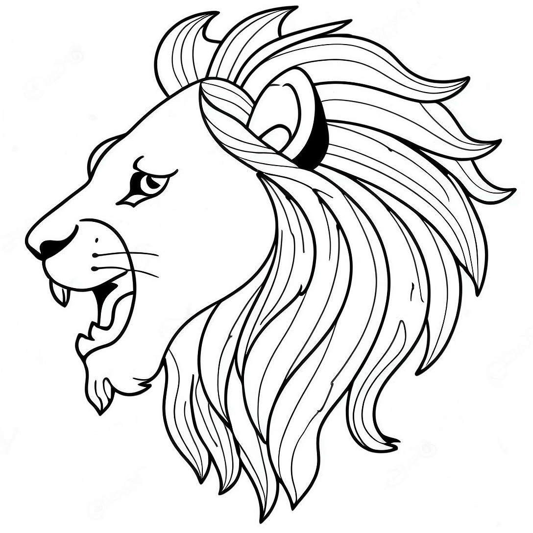 Majestic Lion Roaring Coloring Page | Realistic Lion for Adults coloring page