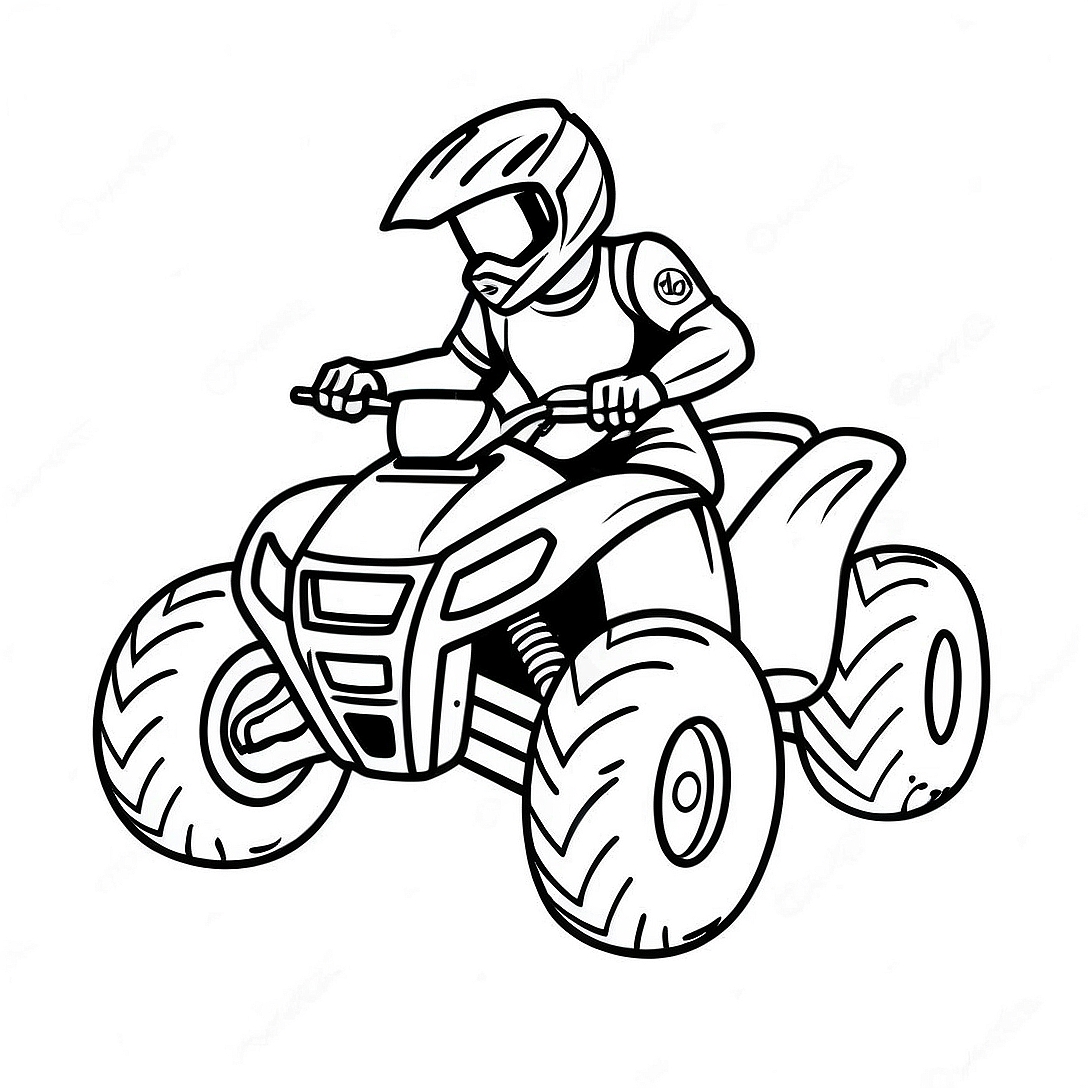 Cool ATV Racing Coloring Page | ATV coloring page