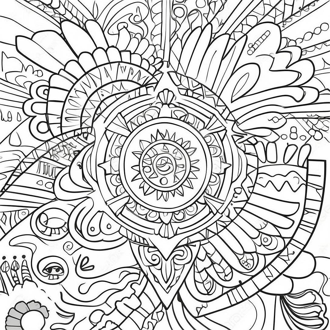 Colorful Indigenous Symbols Coloring Page | Indigenous Peoples Day coloring page