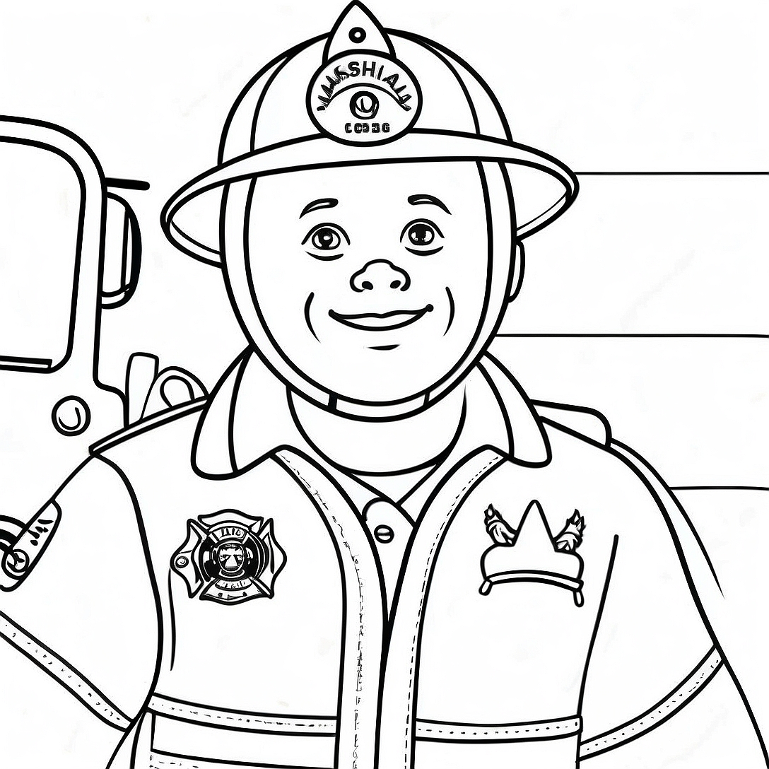 Marshall Firefighter Coloring Page | Marshall coloring page