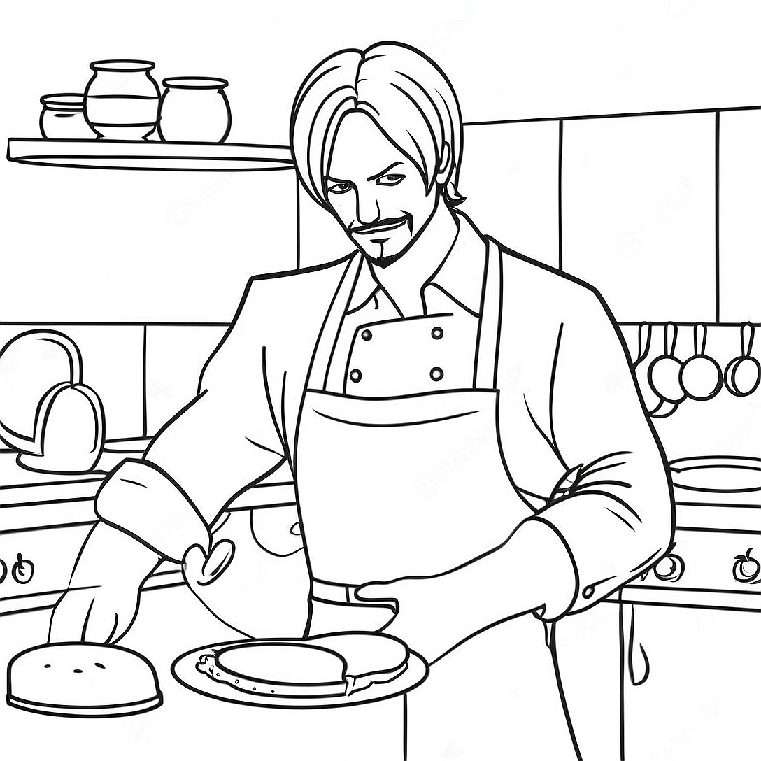 Sanji Cooking Delicious Meals Coloring Page | Sanji coloring page