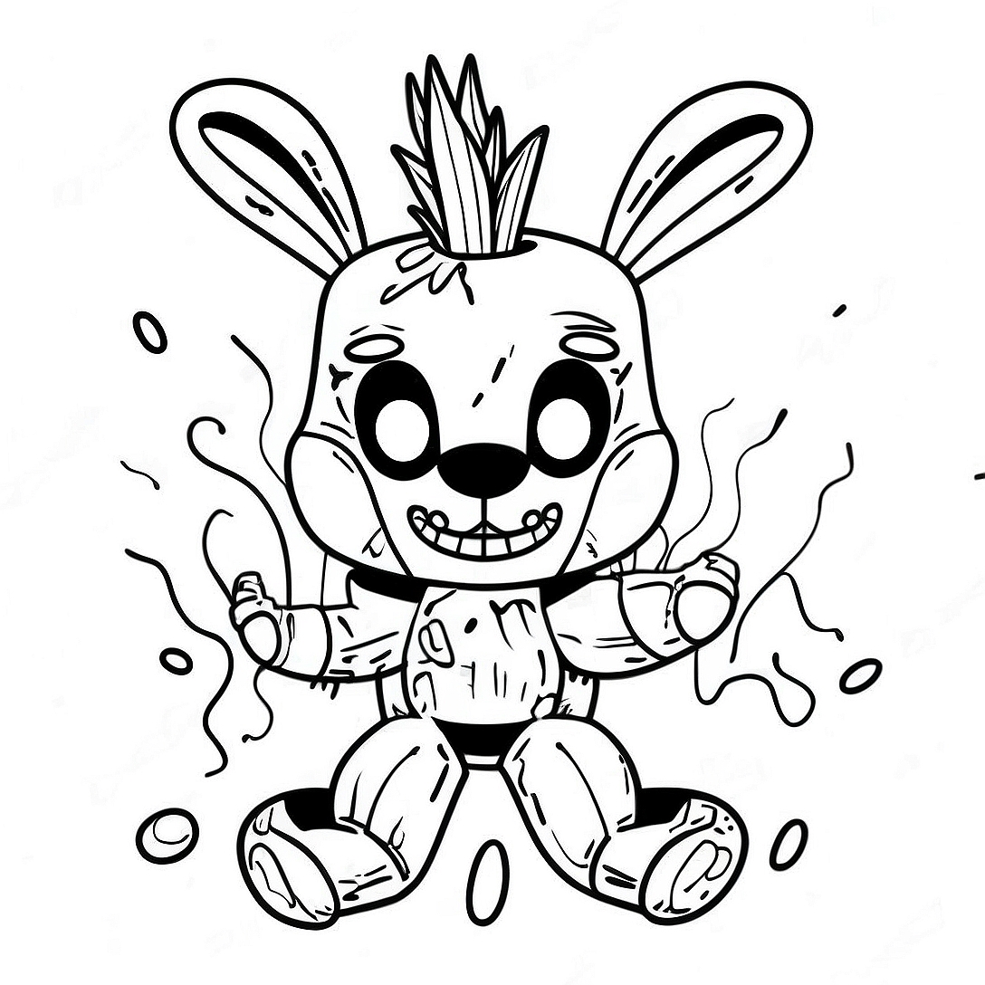 Creepy Springtrap FNAF Coloring Page | Springtrap FNAF coloring page