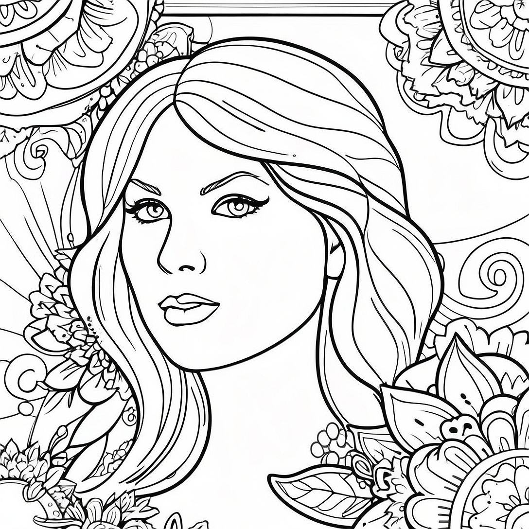 Taylor Swift Album Cover Coloring Page | Taylor Swift Album coloring page