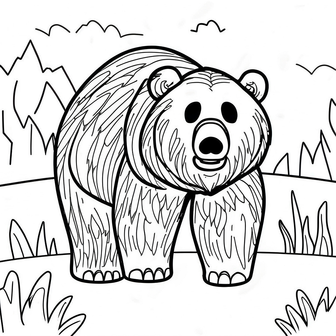 Grizzly Bear Coloring Page | Grizzly Bear coloring page