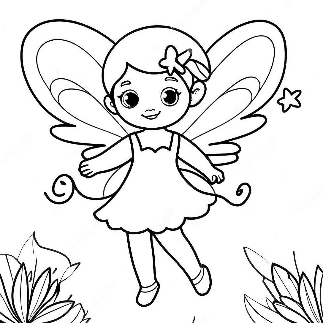 Fairy Coloring Page | Fair coloring page
