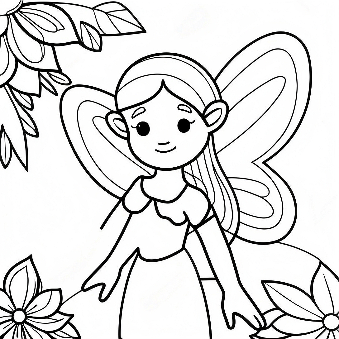 Fairy Coloring Page | Fair coloring page