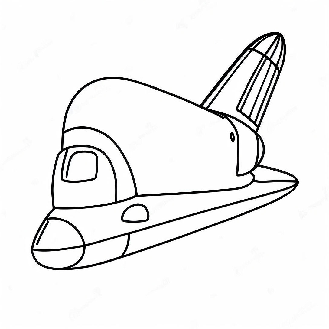 Colorful Space Shuttle Orbiting Earth Coloring Page | Space Shuttle coloring page