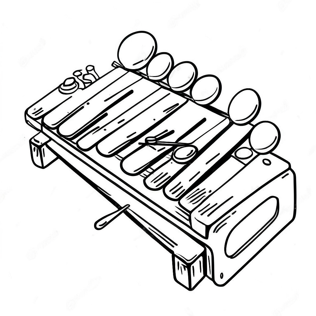 Xylophone Coloring Page | Letter X coloring page