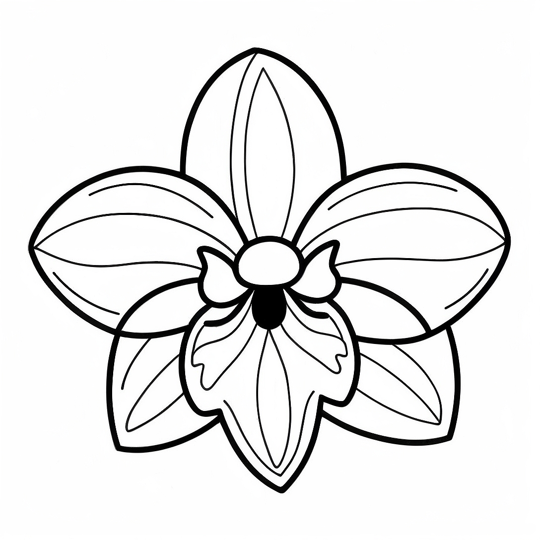 Orchid Flower Coloring Page | Orchid coloring page