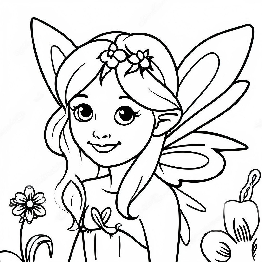 Enchanting Fairy Coloring Page | Fairy Tale coloring page