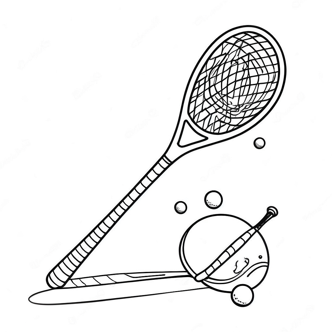 Lacrosse Stick and Ball Coloring Page | Lacrosse coloring page