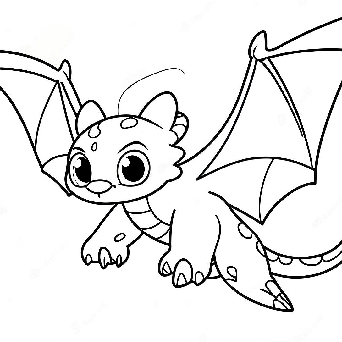 Fierce Night Fury Flying Coloring Page | Night Fury coloring page