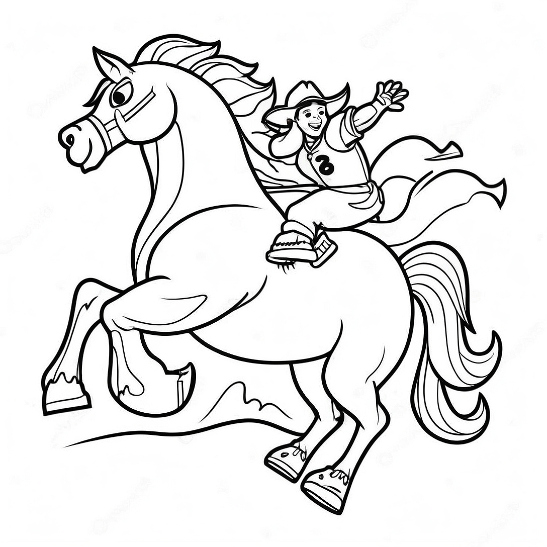 Broncos Mascot in Action Coloring Page | Denver Broncos coloring page
