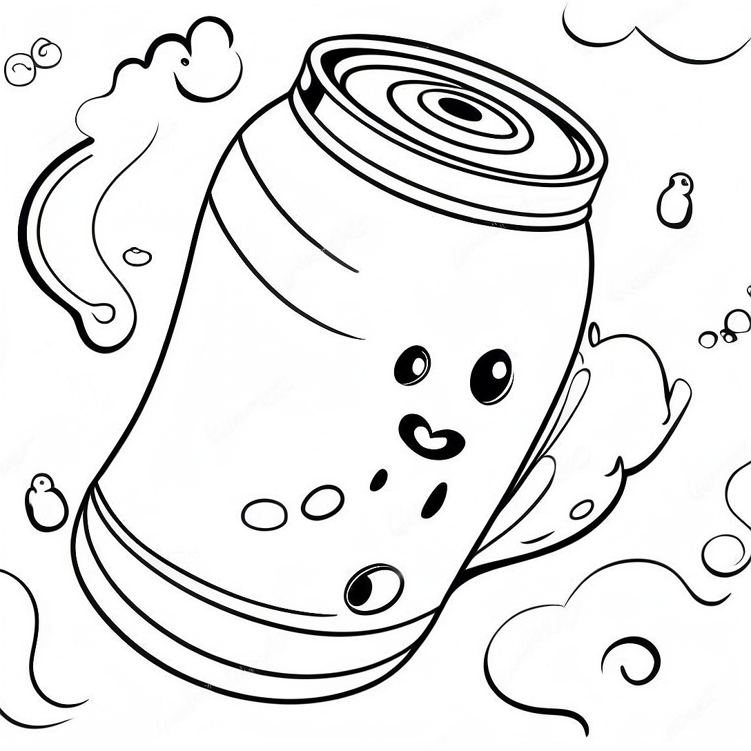 Fizzy Soda Can Coloring Page | Soda coloring page