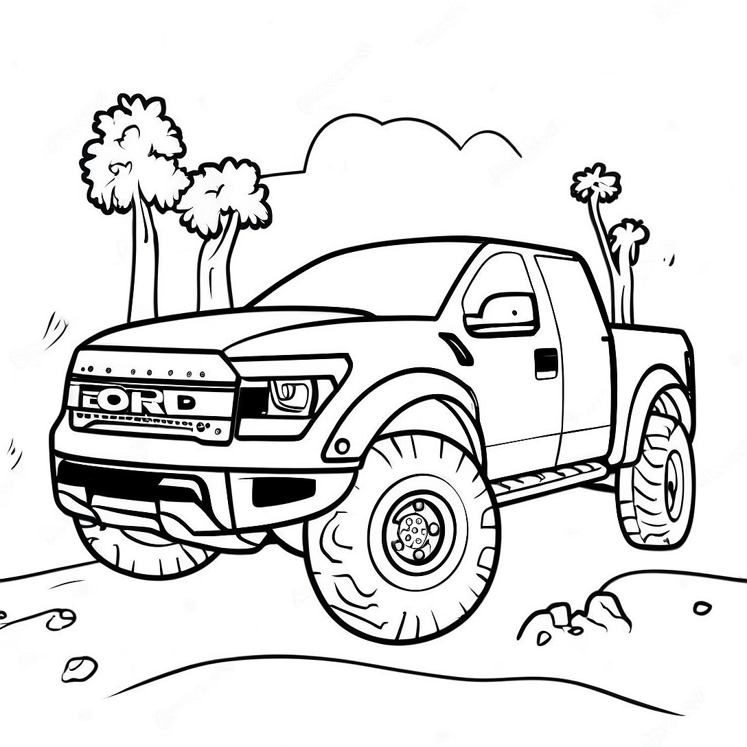 Off-Road Ford Raptor Coloring Page | Ford Raptor coloring page