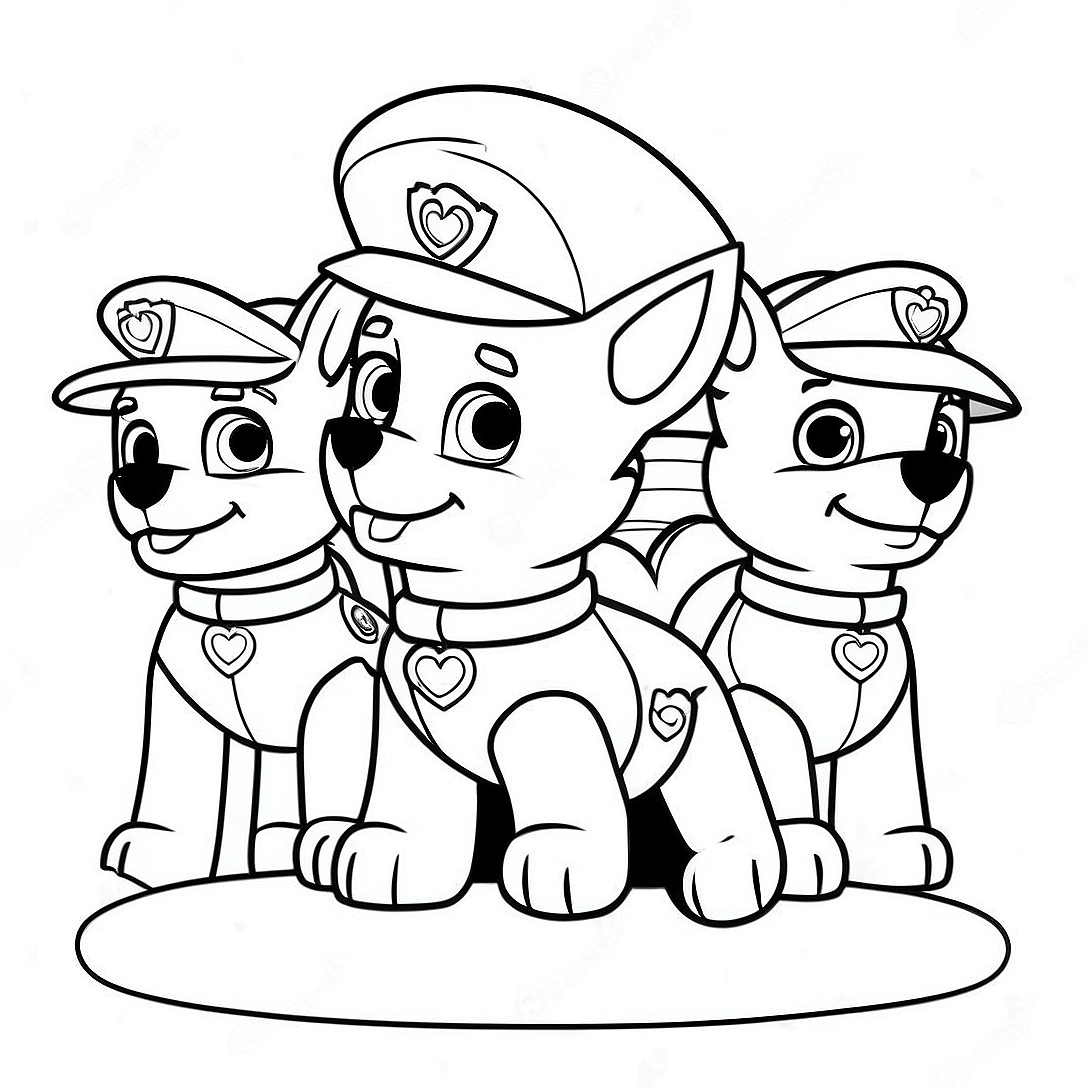 Paw Patrol Valentine's Day Coloring Page | Paw Patrol Valentines Day coloring page