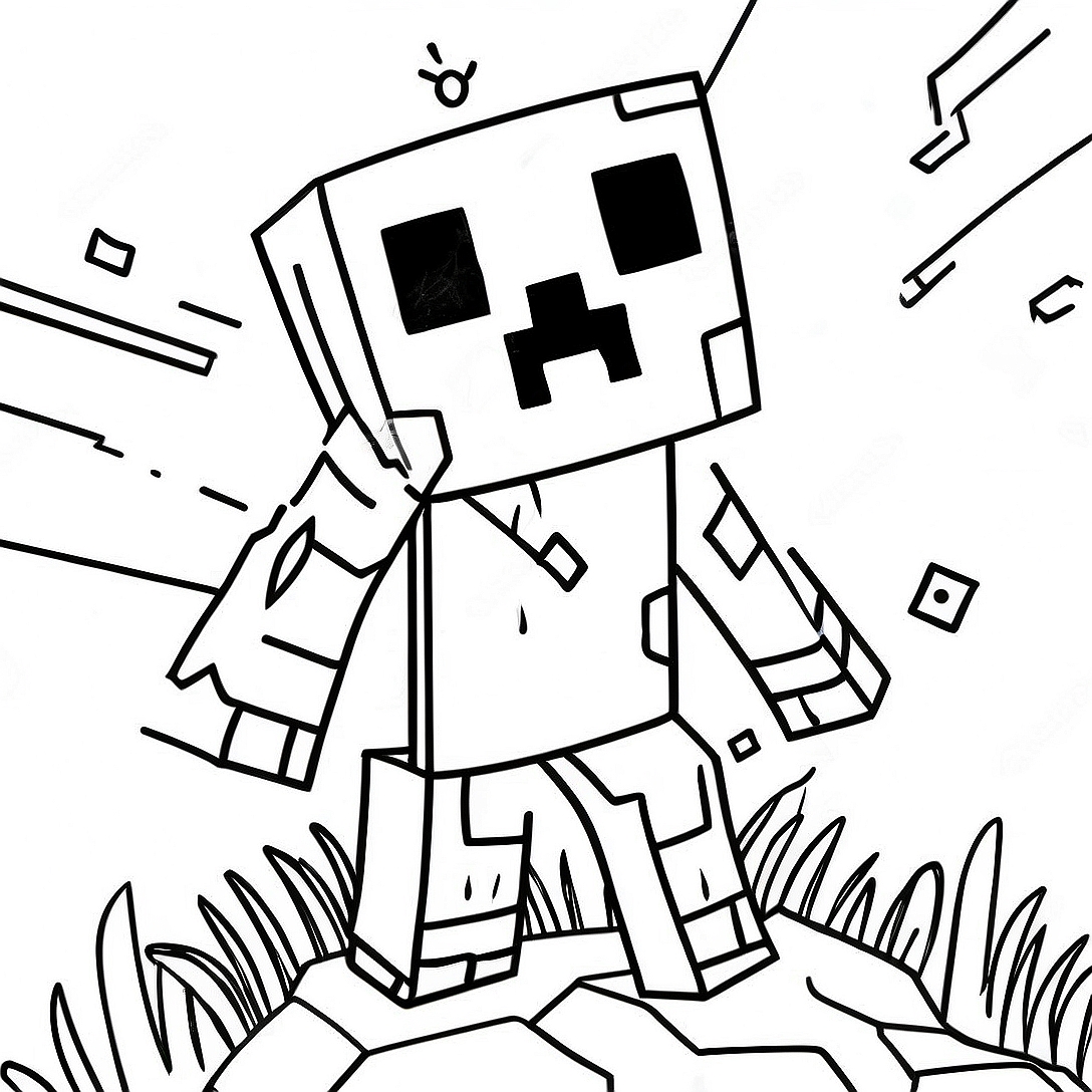 Creeper Minecraft Coloring Page | Minecraft coloring page